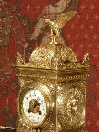 fig 1. **** SOLD **** Antique French Table Clock, Eagle ~ French - Circa 1880 ~